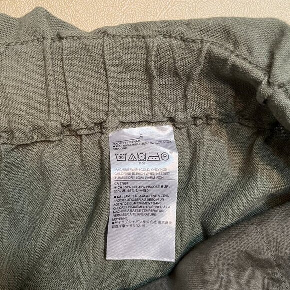 Banana Republic Linen Paperbag Shorts Olive Green - Picture 4 of 8